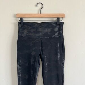 Spanx | Faux Leather Black Camo Leggings